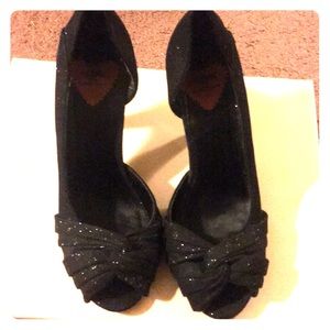 Black sparkle heels
